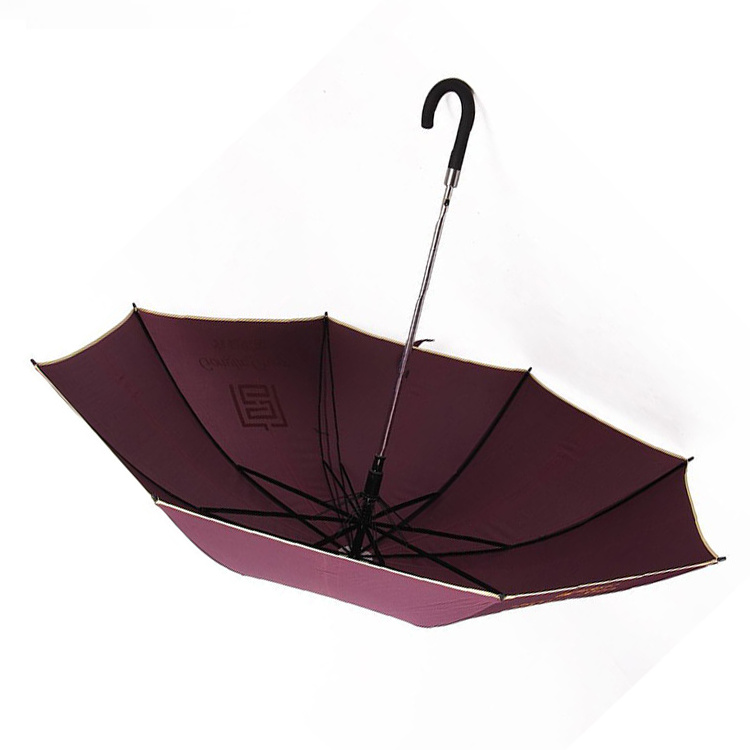 Outdoor Summer Recyclable ECO Friendly RPET 23 Inch Automatic Windproof With Self Fabric Straight Stick Umbrella