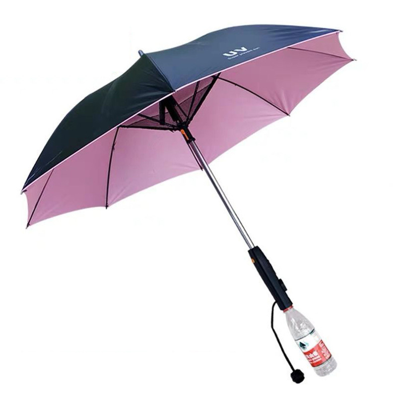 Outdoor Mist Cooling Straight Umbrella For The Rain Special USB Anti-Uv Waterproof Solar Fan Umbrella And Fan Gift Set