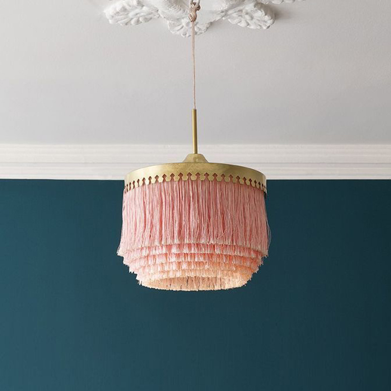 Pink Fringe Chandelier Lights Rockett Pendant Lamp Ceiling Light for Bedroom Children's Room