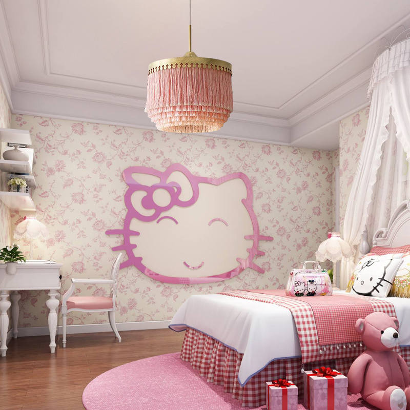 Pink Fringe Chandelier Lights Rockett Pendant Lamp Ceiling Light for Bedroom Children's Room