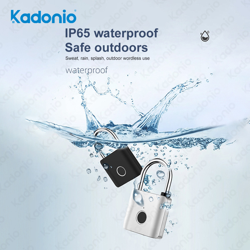 Kadonio Waterproof Portable Lock Magnetic Cabinet Electric Lock Biometric Fingerprint Padlock For Door