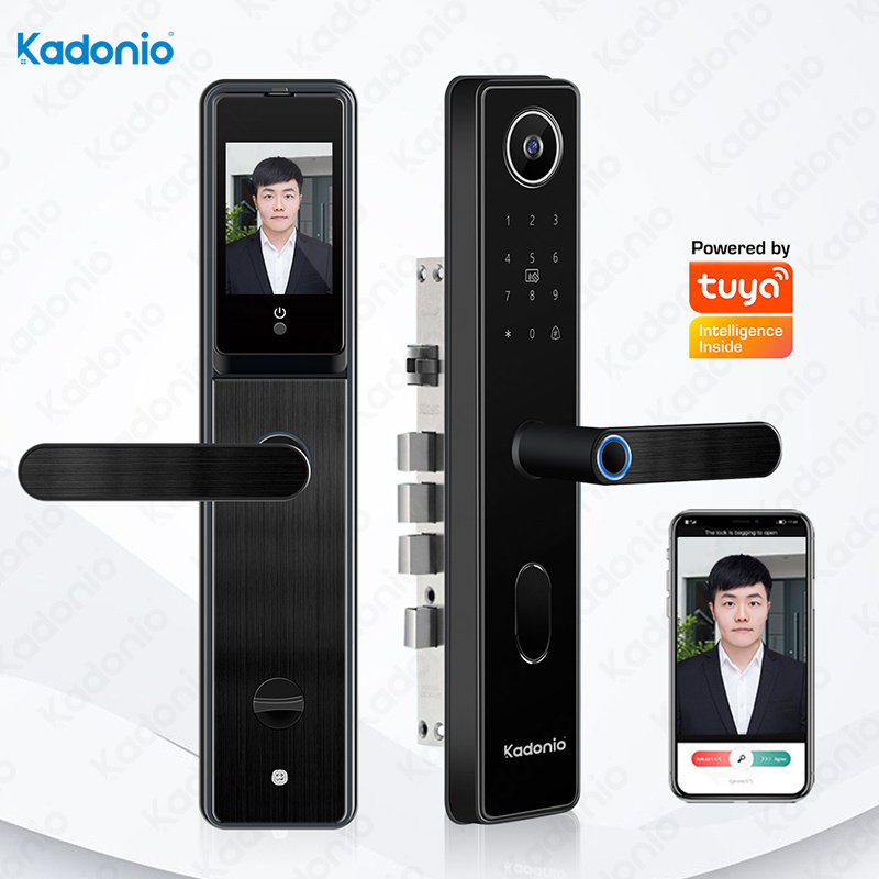 Kadonio Intelligent Safety Biometric Fingerprint Office Hotel Lock Keyless Deadbolt Digital Peephole Camera Smart Door Lock