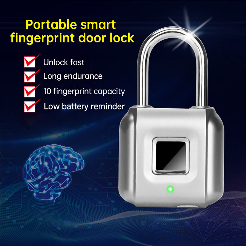 Kadonio China Wholesale Biometric Unique Touch Fast Recognition Smart Electronic Fingerprint Lock Padlock