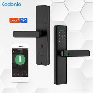 Kadonio Tuya Smart Locks Wifi Security Electric Digital Fingerprint Smart Door Lock For Wooden Doors