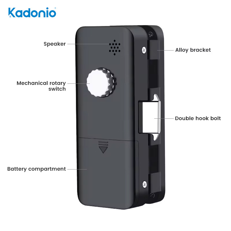 Kadonio Competitive Price Modern Biometric Digital Smart Double Hook Sliding Frameless Glass Door Locks