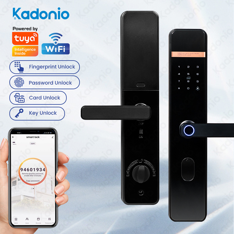 Kadonio Tuya Home Security System Wifi Door Exit Switch Digital Code Electronic Door Lock For Outside Door