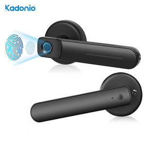 Kadonio Electric Keyless Doorlock Handle Smart Fingerprint Zinc Alloy Bedroom Door Lock With Key