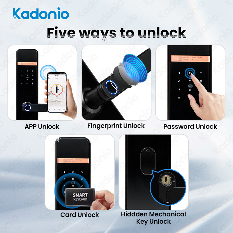 Kadonio Tuya Home Security System Wifi Door Exit Switch Digital Code Electronic Door Lock For Outside Door