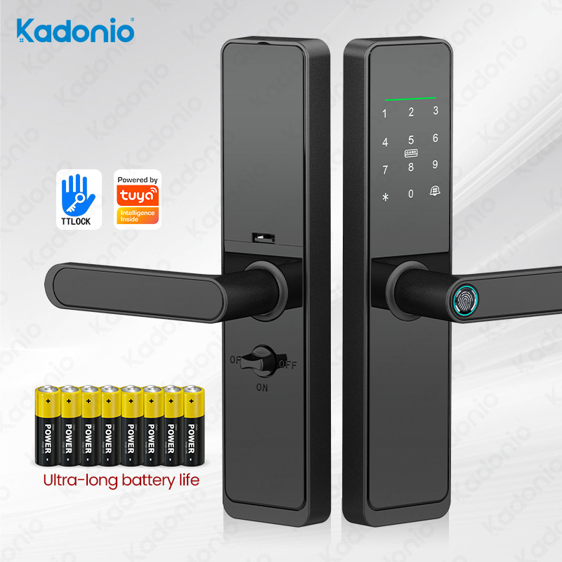 Kadonio Smart Card Key Digital Wood Door Locks With Fingerprint For Apartment Cerradura Inteligente Con Wifi