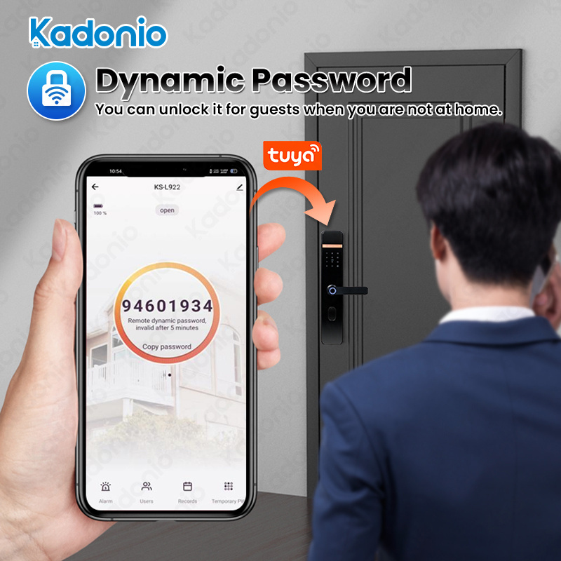 Kadonio Tuya Home Security System Wifi Door Exit Switch Digital Code Electronic Door Lock For Outside Door