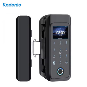 Kadonio Competitive Price Modern Biometric Digital Smart Double Hook Sliding Frameless Glass Door Locks