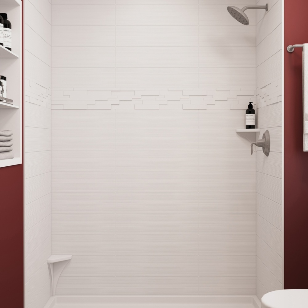 Cultured Marble Shower Surround Panels/shower wall with low price 6*24 inch stacked pattern