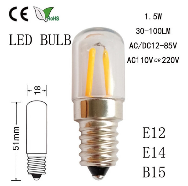 E12 E14 B15 Edison Bulb Led Mini Led Bulb Refrigerator Light Bulb