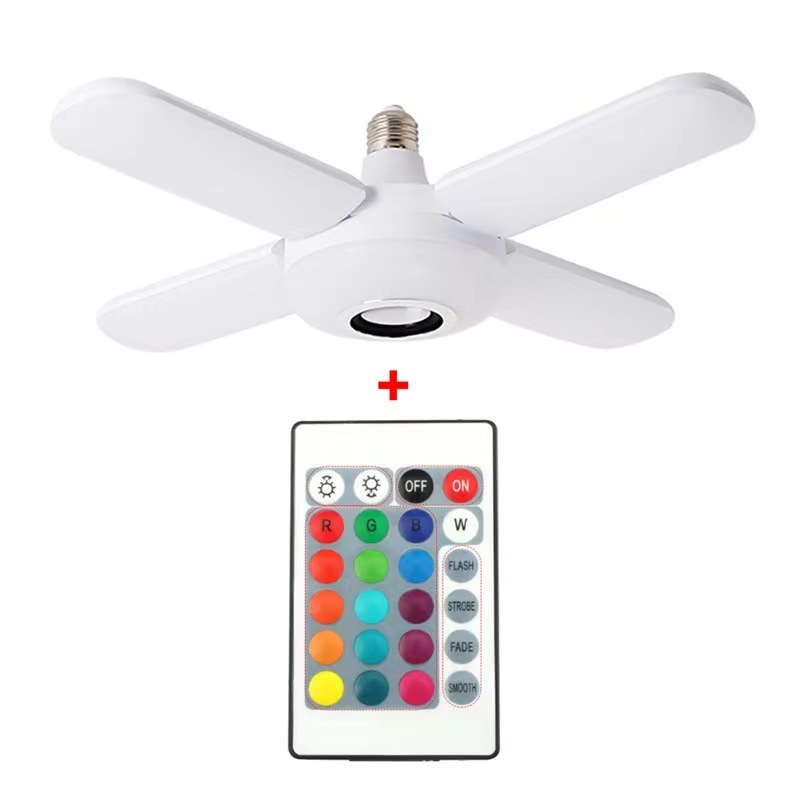 Speaker RGB Remote Control Music Wireless Lamp Decor Kids Room Foldable Light RGB Smart LED Bulb E27 B22 Deformation Music Lamp