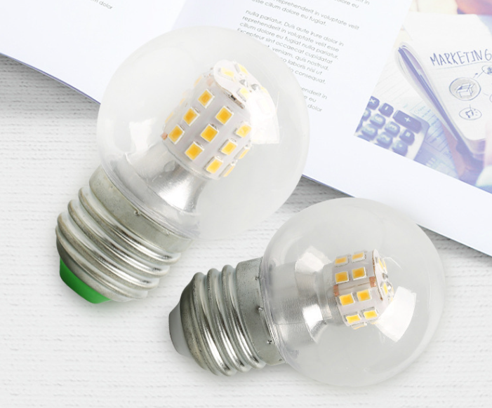 Screw Mini G45 Led Corn Bulb Light Plastic E27 Large Threaded Base Round Transparent Ball corn light led Bulb AC85-265V