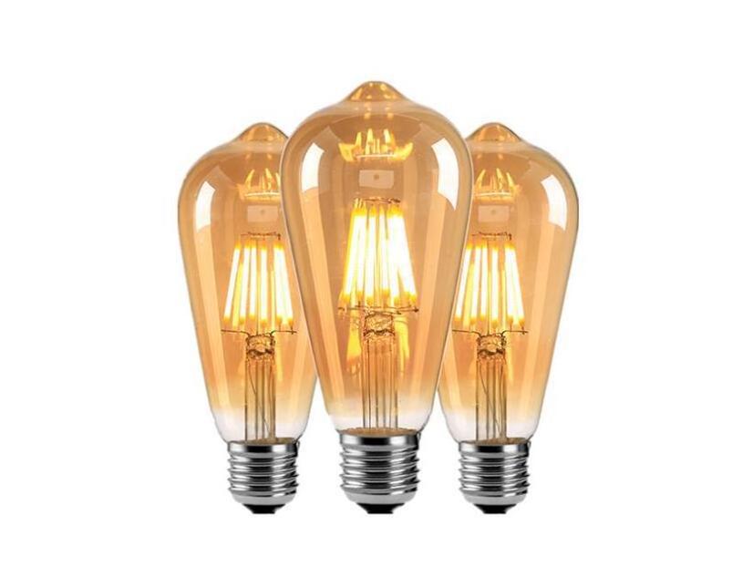 ST64 Edison Spiral Screw E14 E27 Vintage Light Retro Bulb LED Candle Bulb Lamp Pendant Light Replacement Filament Light Bulb