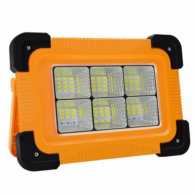 Rechargeable Portable Flood Lamp Ip67 Usb Port Solar  Powered Camping Emergency Warning Outdoor Work Light with Magnet Flash