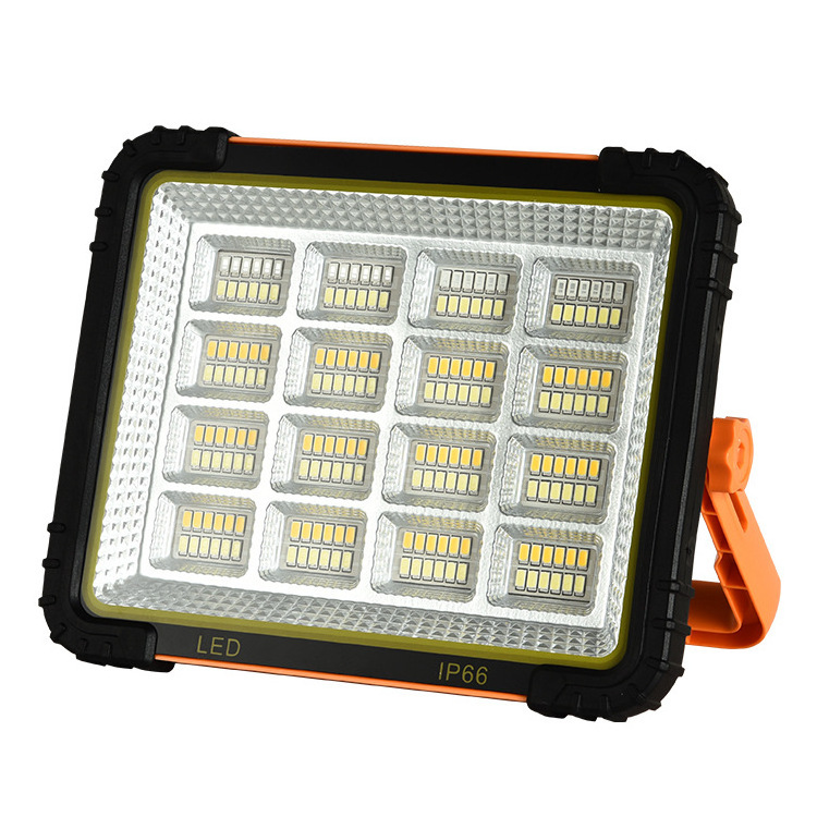 Rechargeable Portable Flood Lamp Ip67 Usb Port Solar  Powered Camping Emergency Warning Outdoor Work Light with Magnet Flash