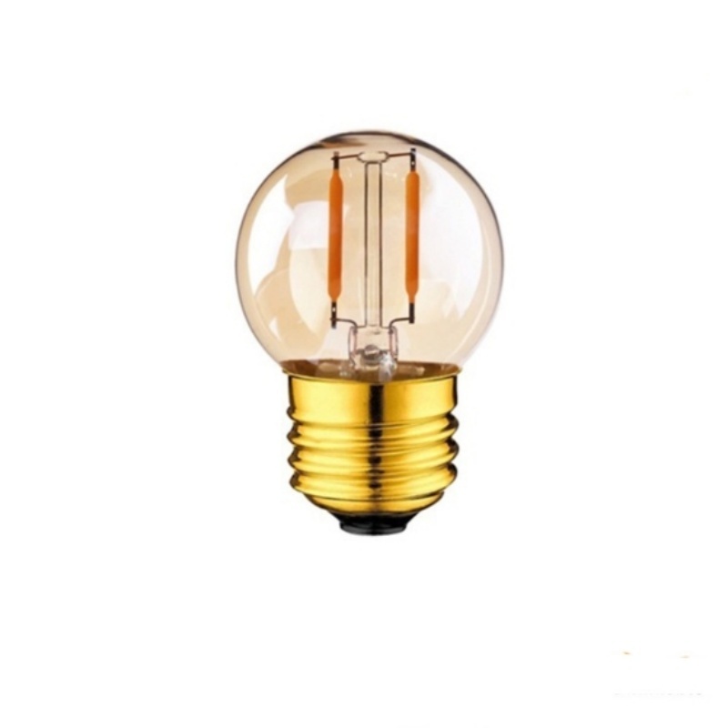 Amber Glass G40 Led Filament Bulb Living Room Bedroom Retro Edison Bulb G40 Mini Globe Lamp Round Ball String Lights Bulb