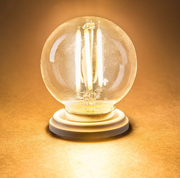 Amber Glass G40 Led Filament Bulb Living Room Bedroom Retro Edison Bulb G40 Mini Globe Lamp Round Ball String Lights Bulb