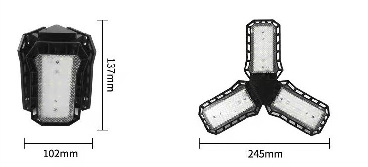 Commercial Deformation Adjustment Angle Smart Led Ceiling Foldable Led Bulb Light Indoor Leaf Fan Blade Lamp Household Lighting