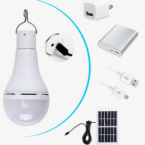 LED Solar Charged Light Bulb Portable Hang USB Rechargeable Home Garden Emergency Outdoor Camping Hiking Solar Tent Lamp