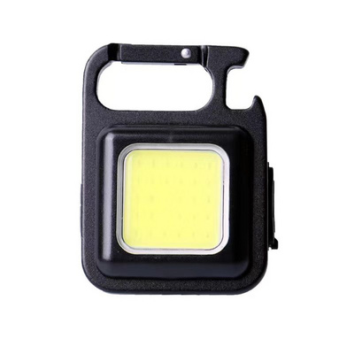 Cob Work Light With Magnet Rechargeable Portable Pocket Square Shaped Aluminium 1000 Lumens Bright COB Keychain Flashlight