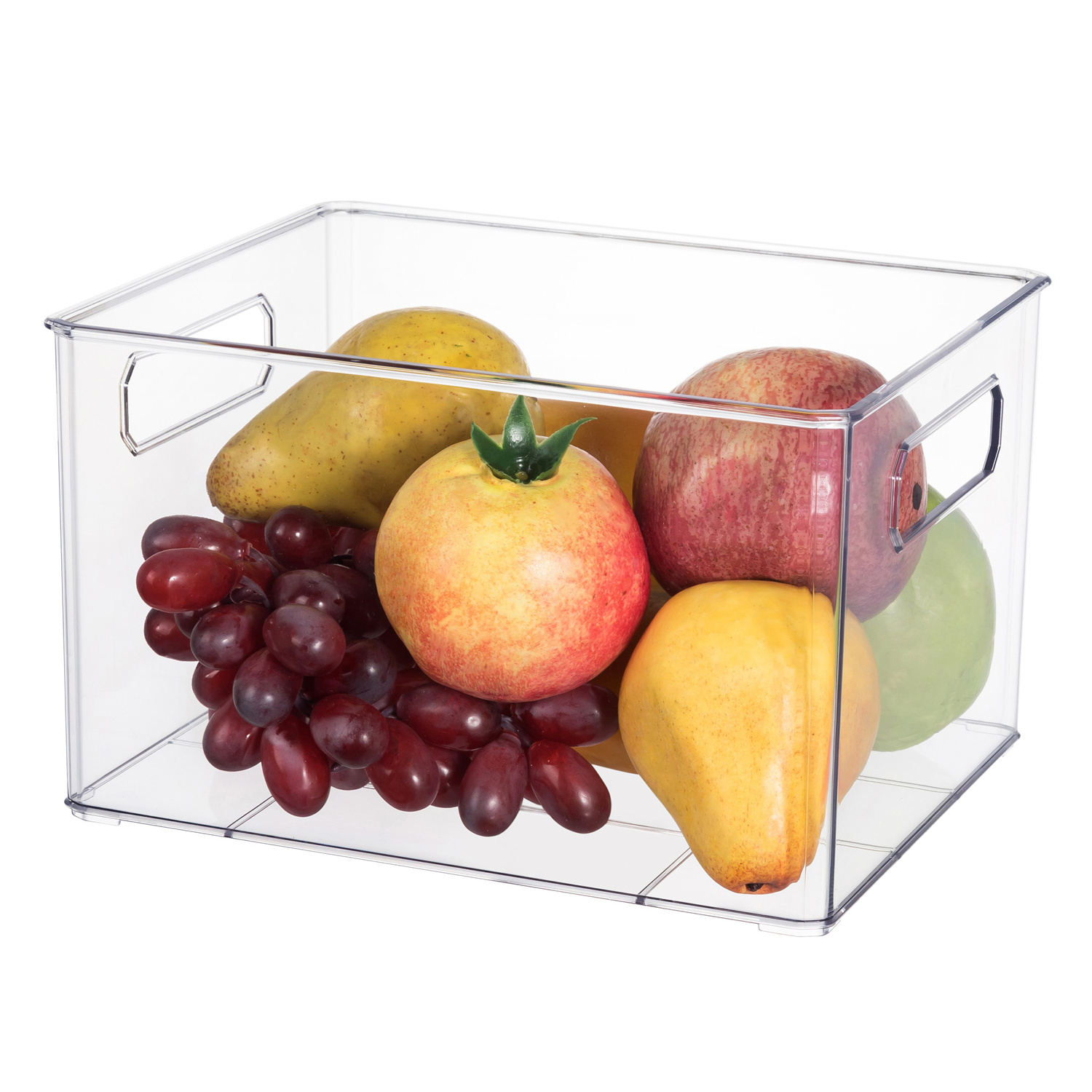 Refrigerator Storage Box with Handle Large Fridge Storage Bins Kitchen Storage Stackable Pantry Organizer Home Container Clear