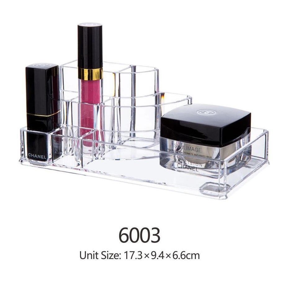 8 Compartment PS Acrylic Makeup Organizer Cosmetic Organizer Countertop Vanity Case Jewelry Storage Box Lipstick Holder Brushes