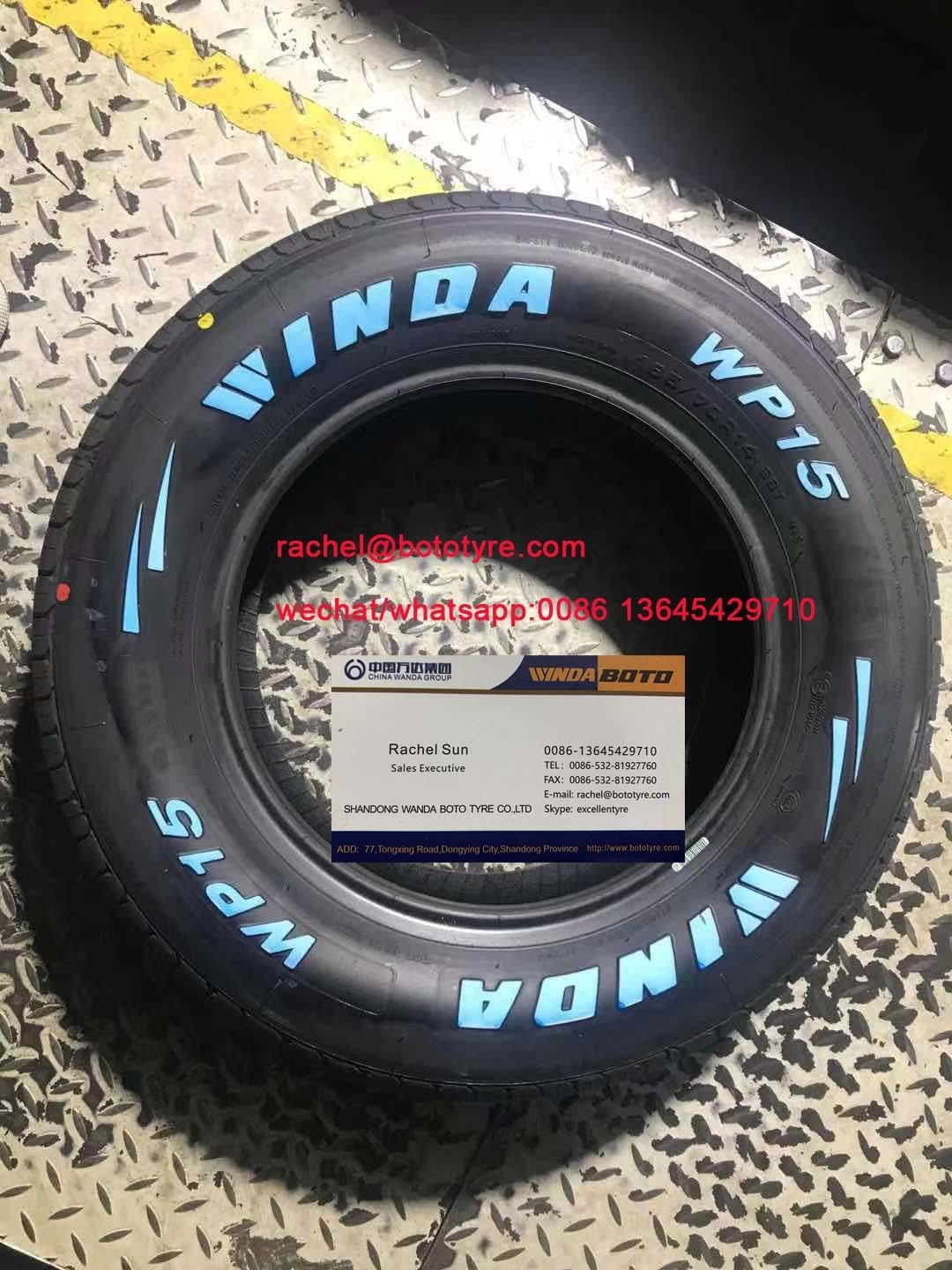 BOTO WINDA BRAND HIGH QUALITY PCR TYRE WHITE LETTER SUV MT AT 195R15C 185/70R14 195/65R15 205/65R15 215/45R17 31X10.5R15