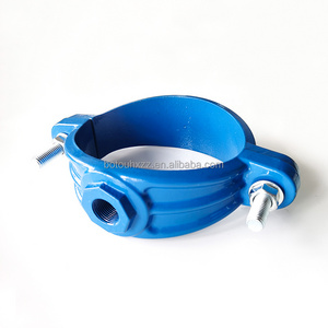 HX DN110  Ductile iron saddle clamp for PVC pipe 110mm saddle clamp