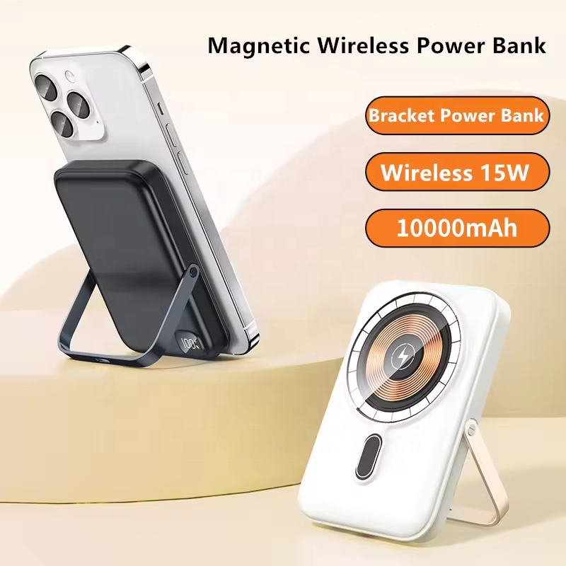 PD22.5W transparent power bank 10000mah wireless magnetic powerbank with holder