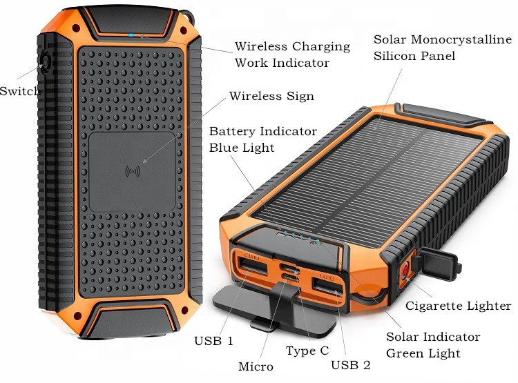 New 2024 trending product solar qi power bank gadget 2024