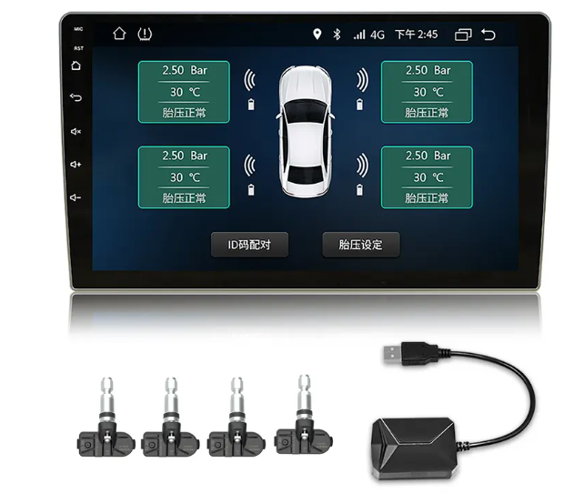 Car android navigation temperature tire pressure monitoring system internal sensor usb tpms dvd display screen for android