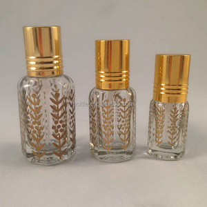 3/6/12 ml wholesale octagonal glass fancy attar bottles with glass stick