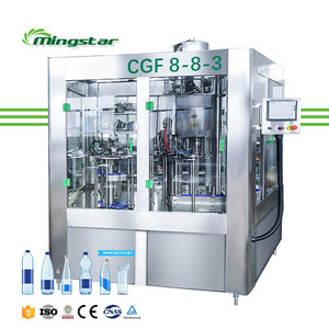 CGF8-8-3 Full Automatic 3 in 1 PET Plastic Bottle Pure Water Filling Machine for Water Production Line