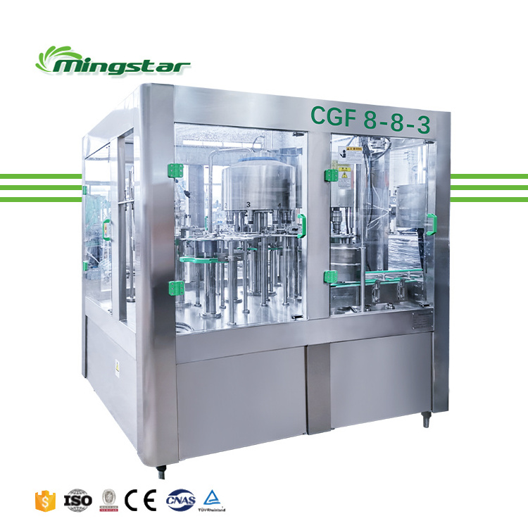 CGF8-8-3 Full Automatic 3 in 1 PET Plastic Bottle Pure Water Filling Machine for Water Production Line