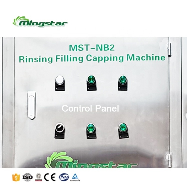 Mingstar Automatic 3 in 1 liquid water making machine small scale water bottle filling capping and labeling machine