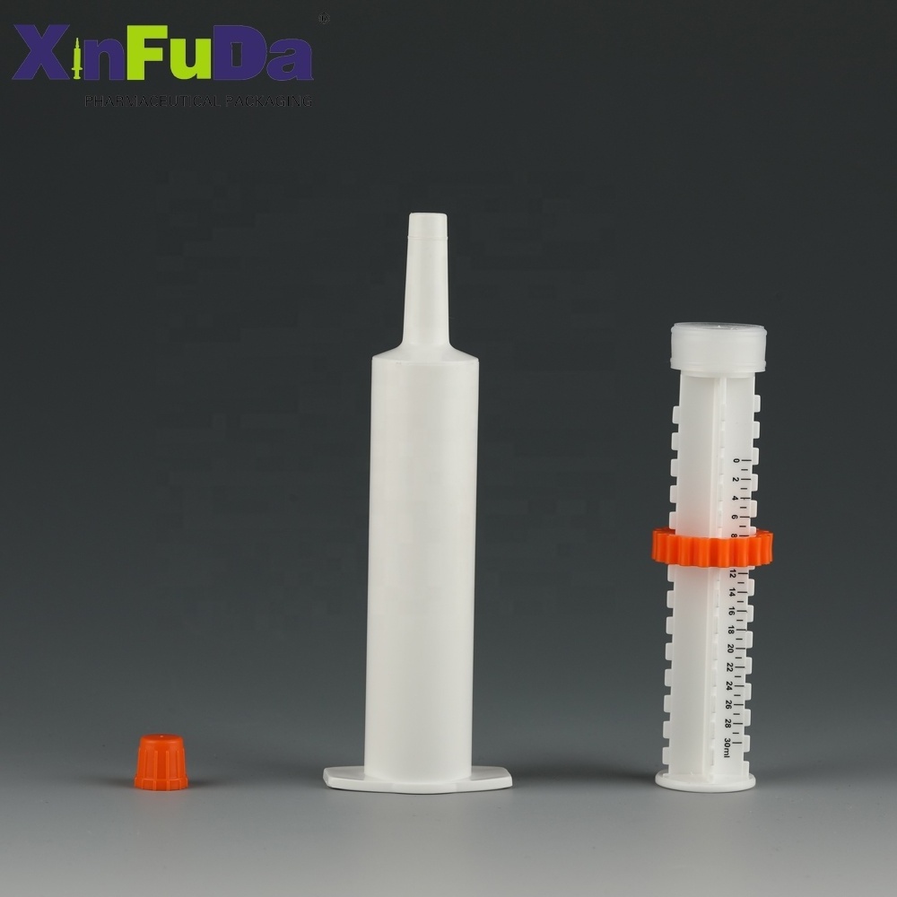 high quality empty plastic dial a dose pets dog cat oral syringe horse paste packaging container syringes with plastic wide tip