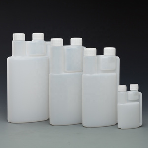 Empty ISO Certificated 100ml 500ml 1L Two Necked Bottle HDPE Twin Neck Measuring Plastic Dosing Bottle For Engine Oil