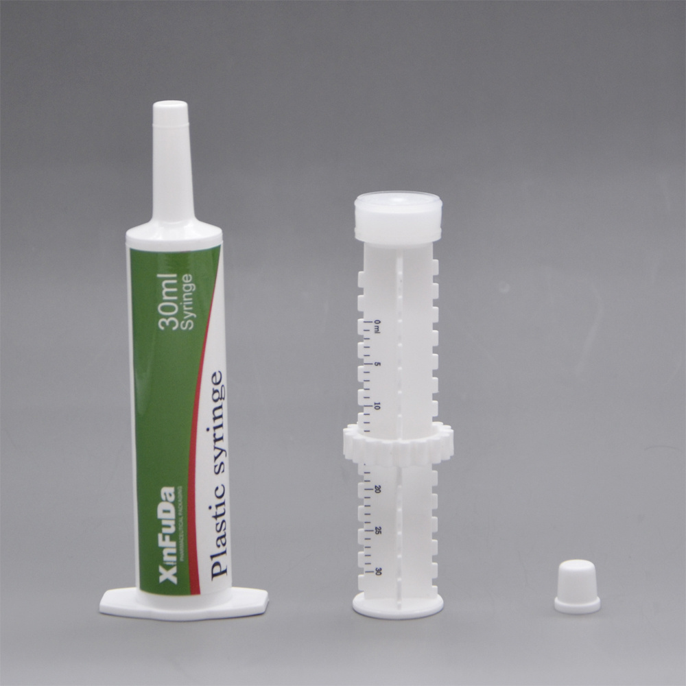 custom Logo OEM disposable 30ml plastic veterinary large multi horse equine oral paste dose syringes with tip cap