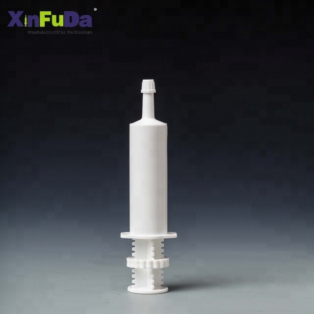 wholesale cheap price thermal transfer printing measured dosing white veterinary horse oral paste syringe for equine 30ml 60ml