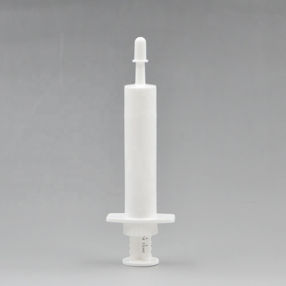 custom color hand feeding animal paste syringe plastic disposable 15ml dial dose cat oral syringe with wide tips