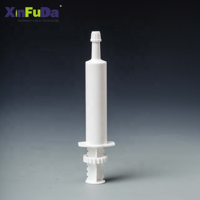 Veterinary Instrument Wide Mouth 30ml Feeding Horse Supplement Packaging Empty Oral Paste Gel Syringe With Plastic Piston