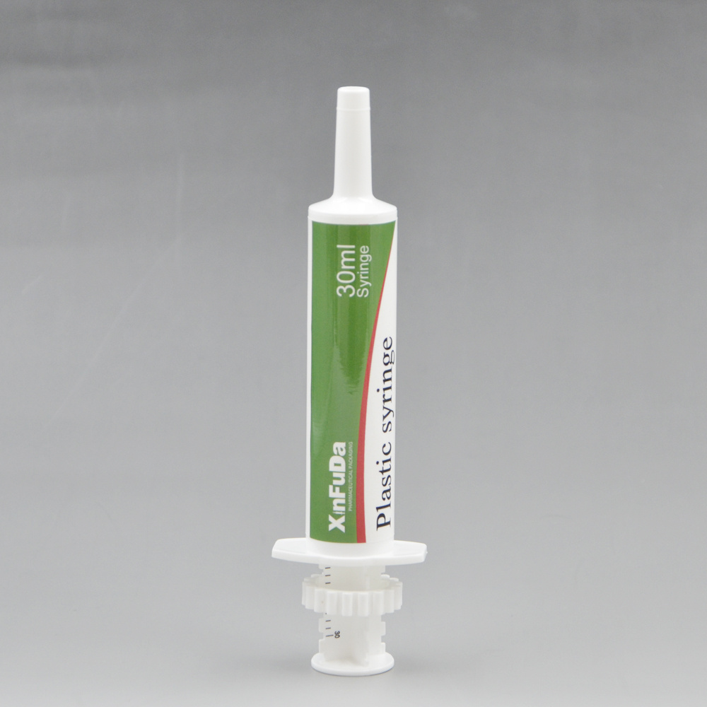 custom Logo OEM disposable 30ml plastic veterinary large multi horse equine oral paste dose syringes with tip cap