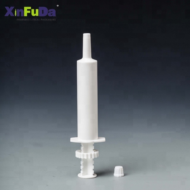 wholesale cheap price thermal transfer printing measured dosing white veterinary horse oral paste syringe for equine 30ml 60ml