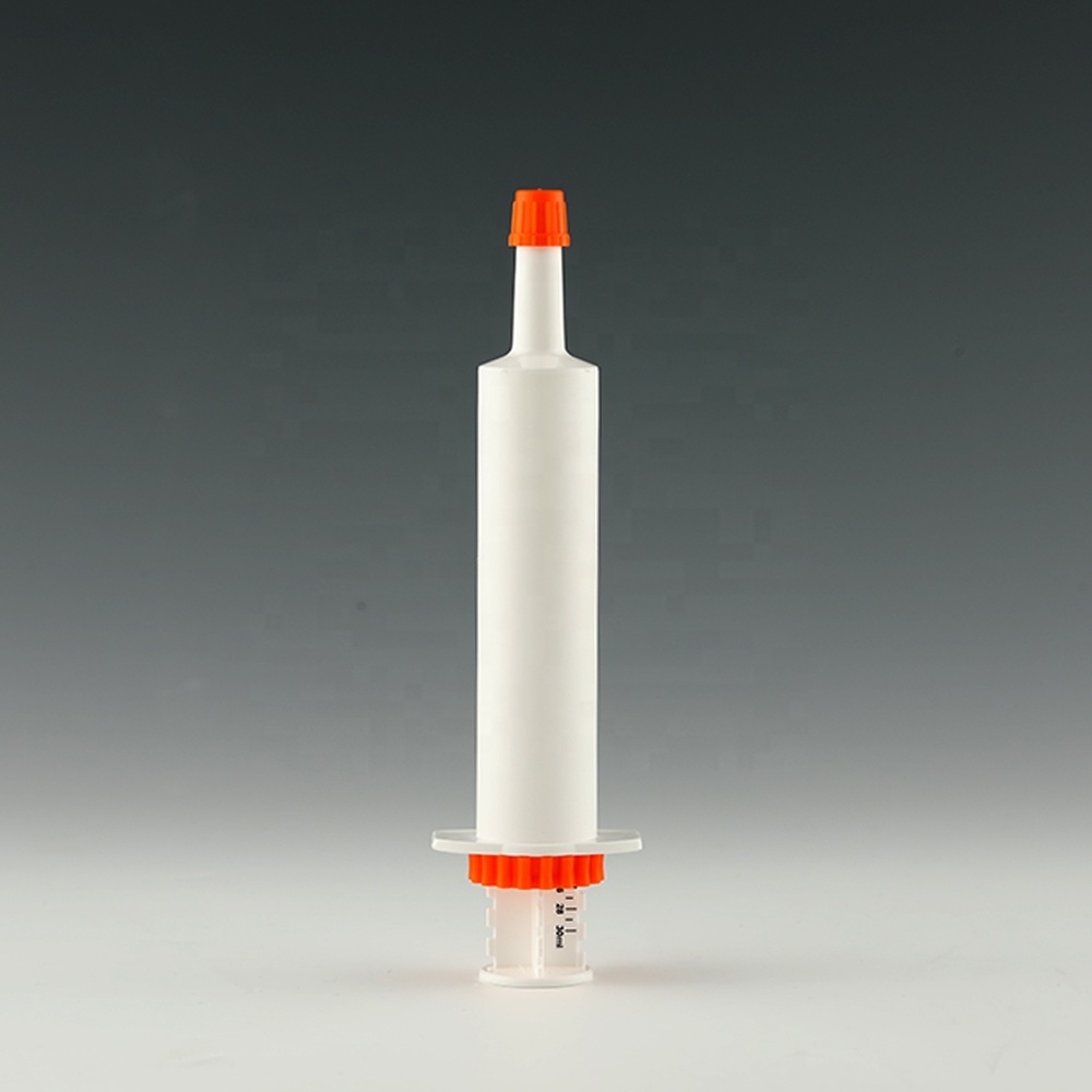 Veterinary Instrument Wide Mouth 30ml Feeding Horse Supplement Packaging Empty Oral Paste Gel Syringe With Plastic Piston