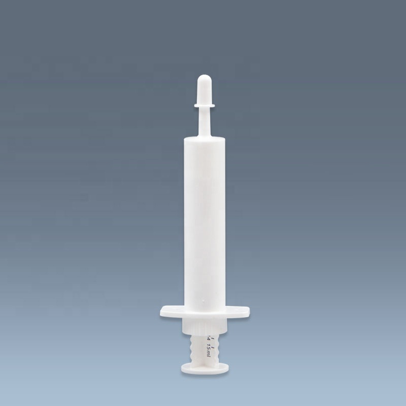 animal pets nutrition oral use syringe 15ml long cannula dial a dose tube syringe for packaging race horse and equine paste