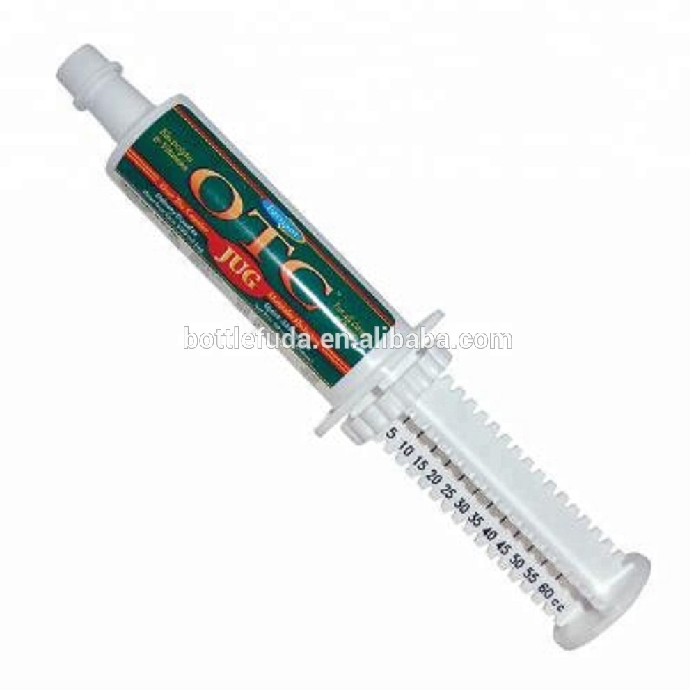 Wholesale cheap equine horse oral gel electrolytes packaging wide tip syringe 30ml feeding animals syringe with dosage ring