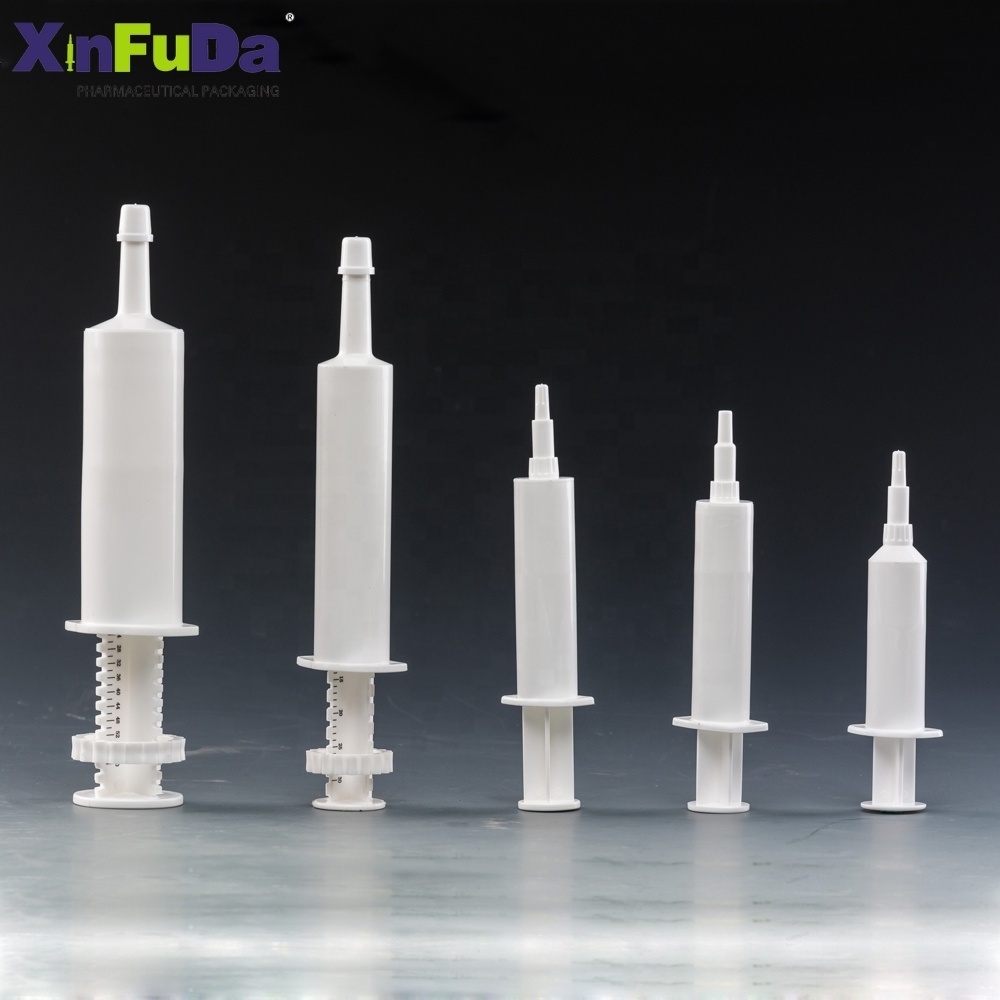 Plastic paste gel packaging dispensing veterinary syringes 5ml/8ml/10ml/13ml/15ml/20ml/30ml/60ml disposable animal syringes